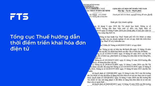 Tổng cục Thuế hướng dẫn thời điểm triển khai hóa đơn điện tử