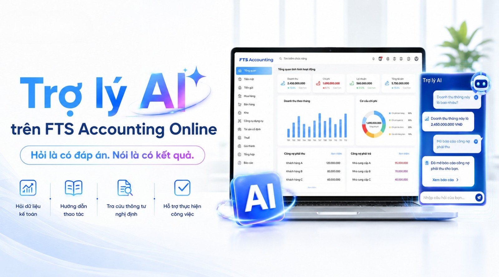 FTS Accounting Online tích hợp Trợ lý AI – Cách mới để làm việc với phần mềm kế toán
